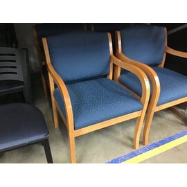 Blue padded lt oak wood frame side chair 6/30/26