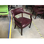 Maroon leather wood frame side chair 7/7/26