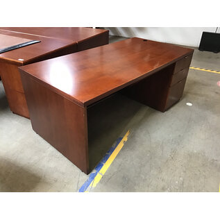 36x72x29 1/2” Kimball cherry wood right pedestal desk 7/7/26