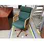 Green cushioned wood frame adjustable height desk chair 7/7/26