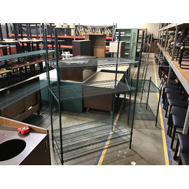 24x48x75” 4 tier green metal wire rack 7/10/26