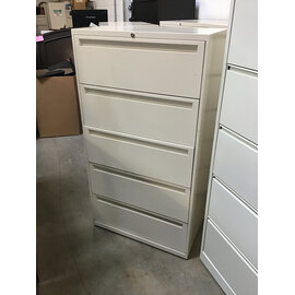 18x30x55 1/2  White 5 drawer metal Lateral File Cab. 7/10/26