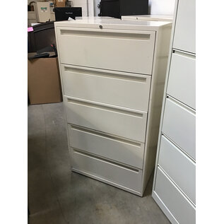 18x30x55 1/2  White 5 drawer metal Lateral File Cab. 7/10/26