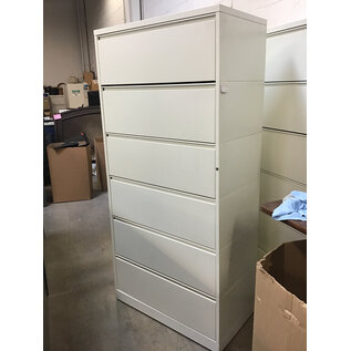 20x36x75” White metal 6 drawer lateral file cabinet 7/10/26