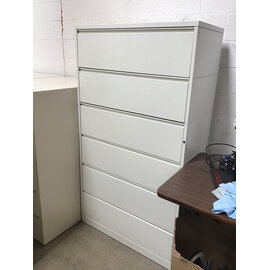20x42x75” White metal 6 drawer lateral file cabinet 7/10/26