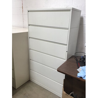 20x42x75” White metal 6 drawer lateral file cabinet 7/10/26