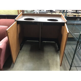 26x50x41” Double trash bin cabinet on castors - no bin included 7/14/26