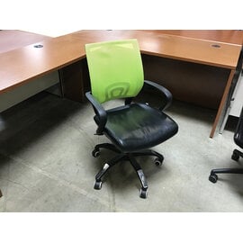 Light green mesh back black vinyl seat adjustable height desk chair 7/15/26