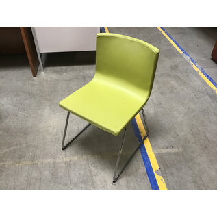 Light green seat metal frame side chair - some stains 7/15/26