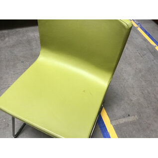 Light green seat metal frame side chair - some stains 7/15/26
