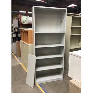 12x34x81” Grey metal bookcase - missing one shelf clip 7/17/26