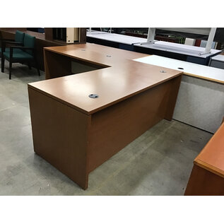 30x72” Oak color laminate L shape desk with 24x60” left return 7/27/26