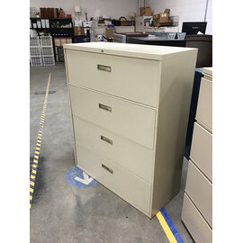 18x42x52” Beige metal 4 drawer lateral file cabinet 7/28/26