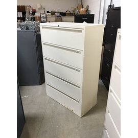 18x36x55 1/2” White 5 drawer metal lateral file cabinet 7/28/26