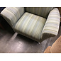 37” Green striped pattern cushioned lounge chair with adjustable feet - small stains 8/13/26