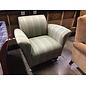 37” Green striped pattern cushioned lounge chair with adjustable feet - small stains 8/13/26