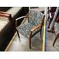 Multicolor leaf pattern fabric cushioned seat wood frame side chair 8/13/26