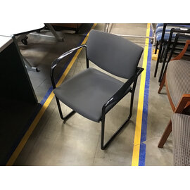 Black pattern fabric cushioned seat black metal frame Steelcase Player side chair 8/13/26