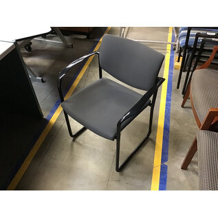 Black pattern fabric cushioned seat black metal frame Steelcase Player side chair 8/13/26