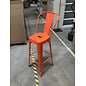 Orange metal bistro stool - 30” seat height - some scratches 8/24/26