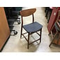 Blue cushioned seat dark wood frame counter height stool - 23” seat height 9/8/26