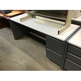 25x70x30” Grey metal right pedestal credenza 9/9/26