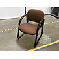 Brown pattern fabric black metal sled frame side chair 9/14/26