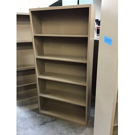 12x36x72” Tan metal bookcase with 4 adjustable shelves 9/18/26