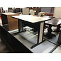 29 1/2x47 1/2x30” Grey laminate black trim computer table - some wear 9/23/26