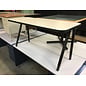 24x60x28 Beige laminate top black trim angled metal legs computer table 9/23/26