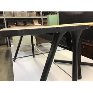 24x60x28 Beige laminate top black trim angled metal legs computer table 9/23/26