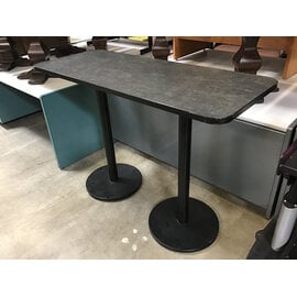 24x60x42” Black laminate top metal double pedestal standing height table 9/28/26