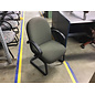 Grey pattern cushioned seat black frame side chair 9/30/16