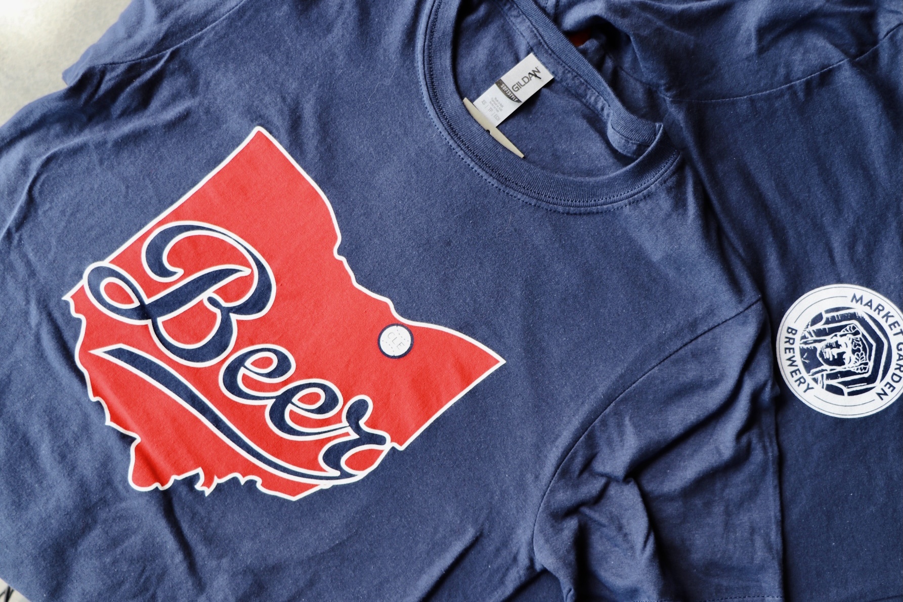 Navy Indians Beerhio T-shirt - Market Garden Brewery Store