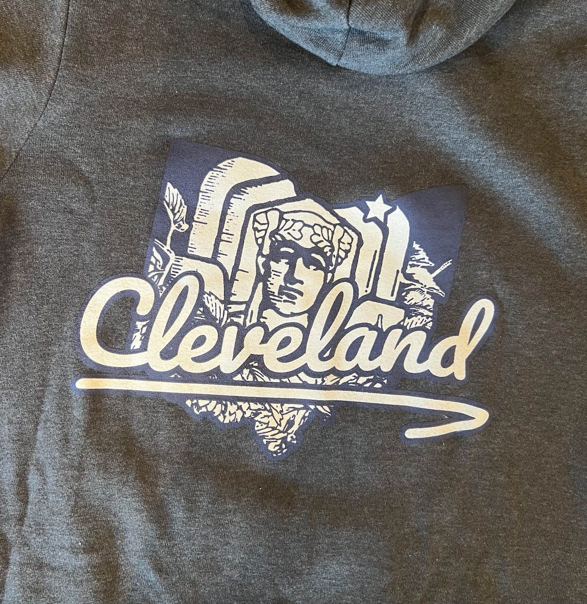 Cleveland Guardian Zip-Up Hoodie,  Charcoal Grey