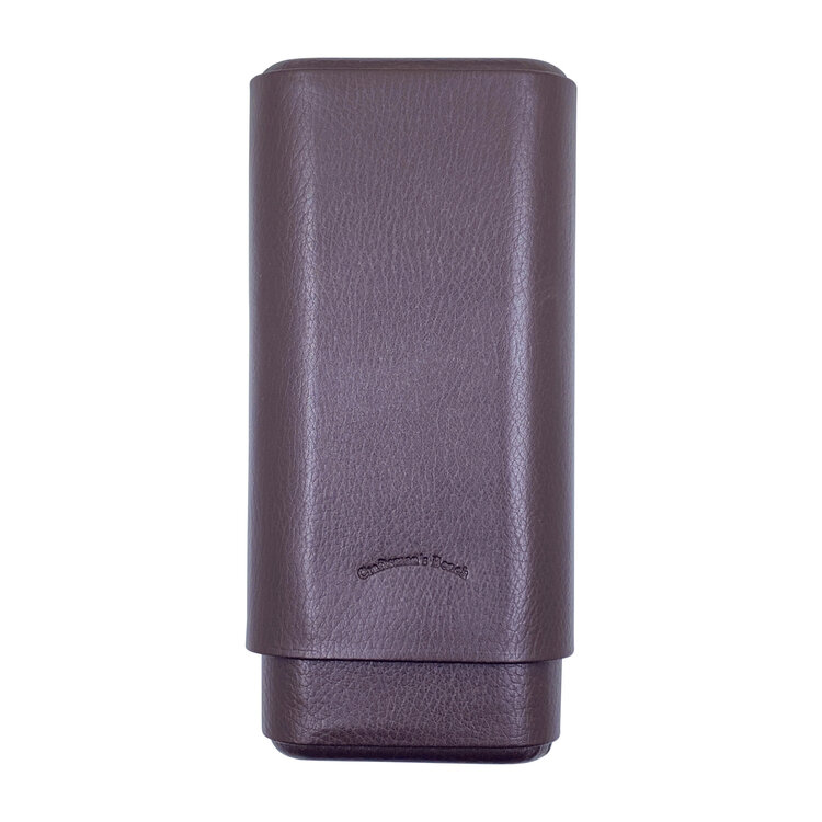 Craftsman's Bench CB Cigar Case 60 Ring Brown Leather 3 Cigar Churchill