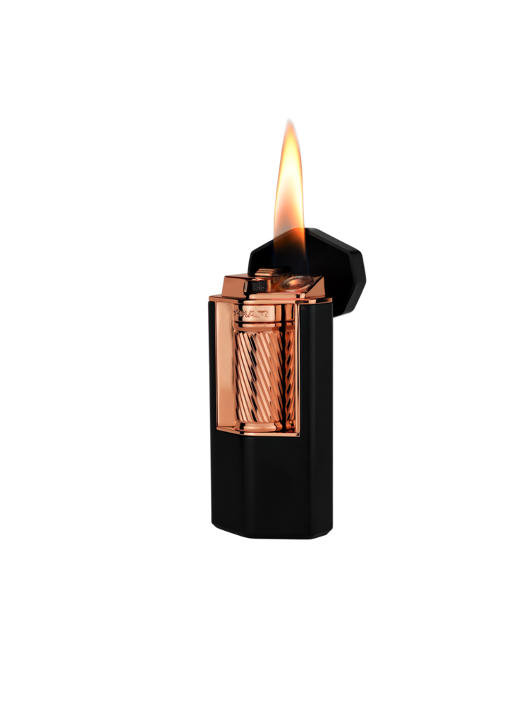 Xikar XIKAR Meridian Flint Lighter - Black Matte and Rose Gold