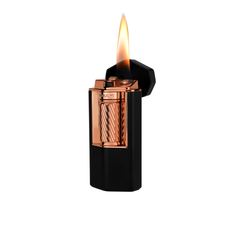 Xikar XIKAR Meridian Flint Lighter - Black Matte and Rose Gold