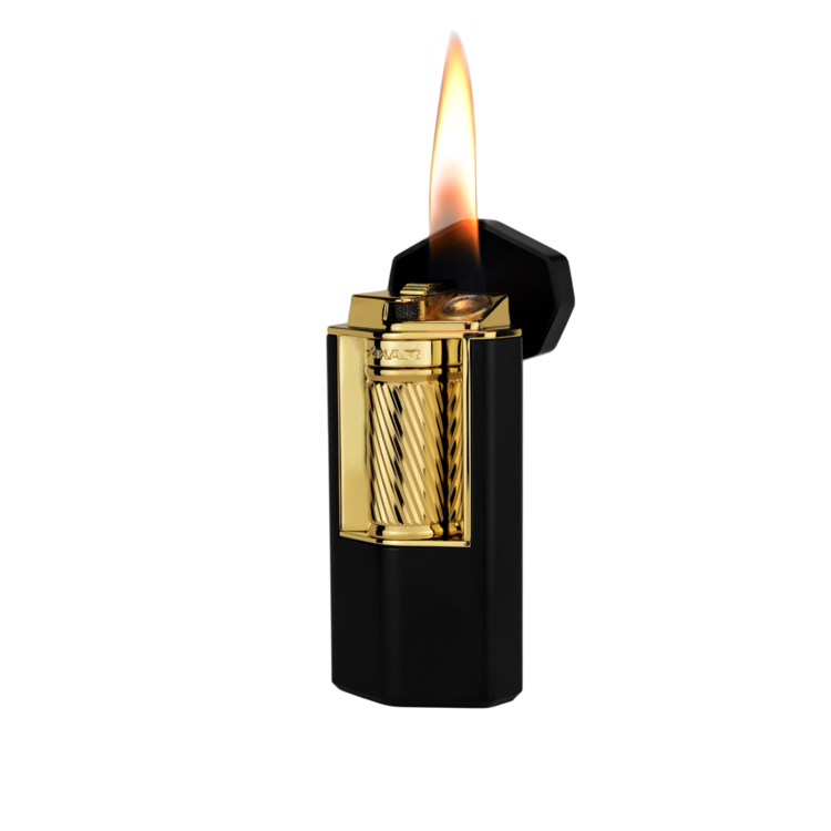 Xikar XIKAR Meridian Flint Lighter - Black Matte and Gold