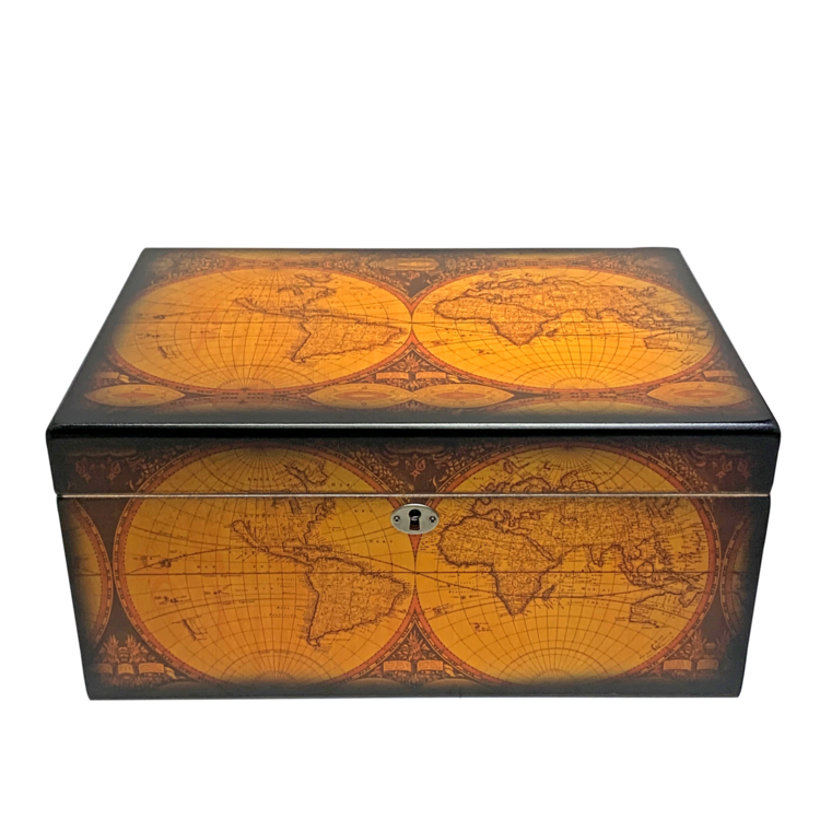 Quality Importers Old World Humidor - Maple Finish - Holds 100