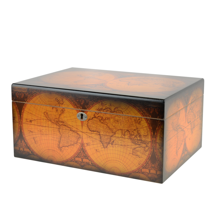 Quality Importers Old World Humidor - Maple Finish - Holds 100