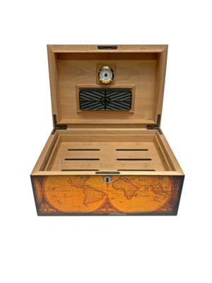 Quality Importers Old World Humidor - Maple Finish - Holds 100
