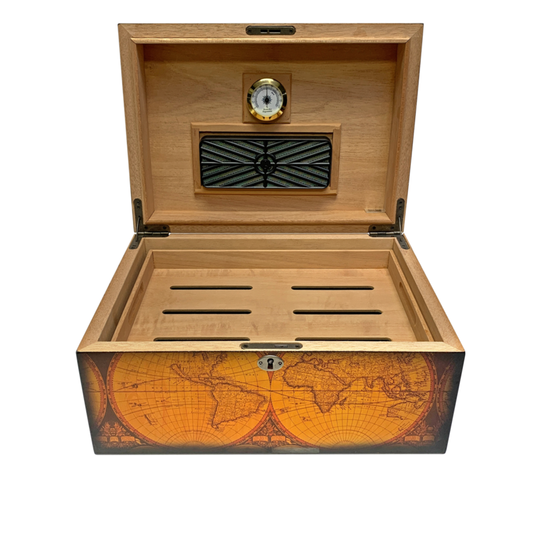 Quality Importers Old World Humidor - Maple Finish - Holds 100