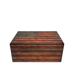 Quality Importers Capri "Old Glory" Humidor - Holds 50 cigars