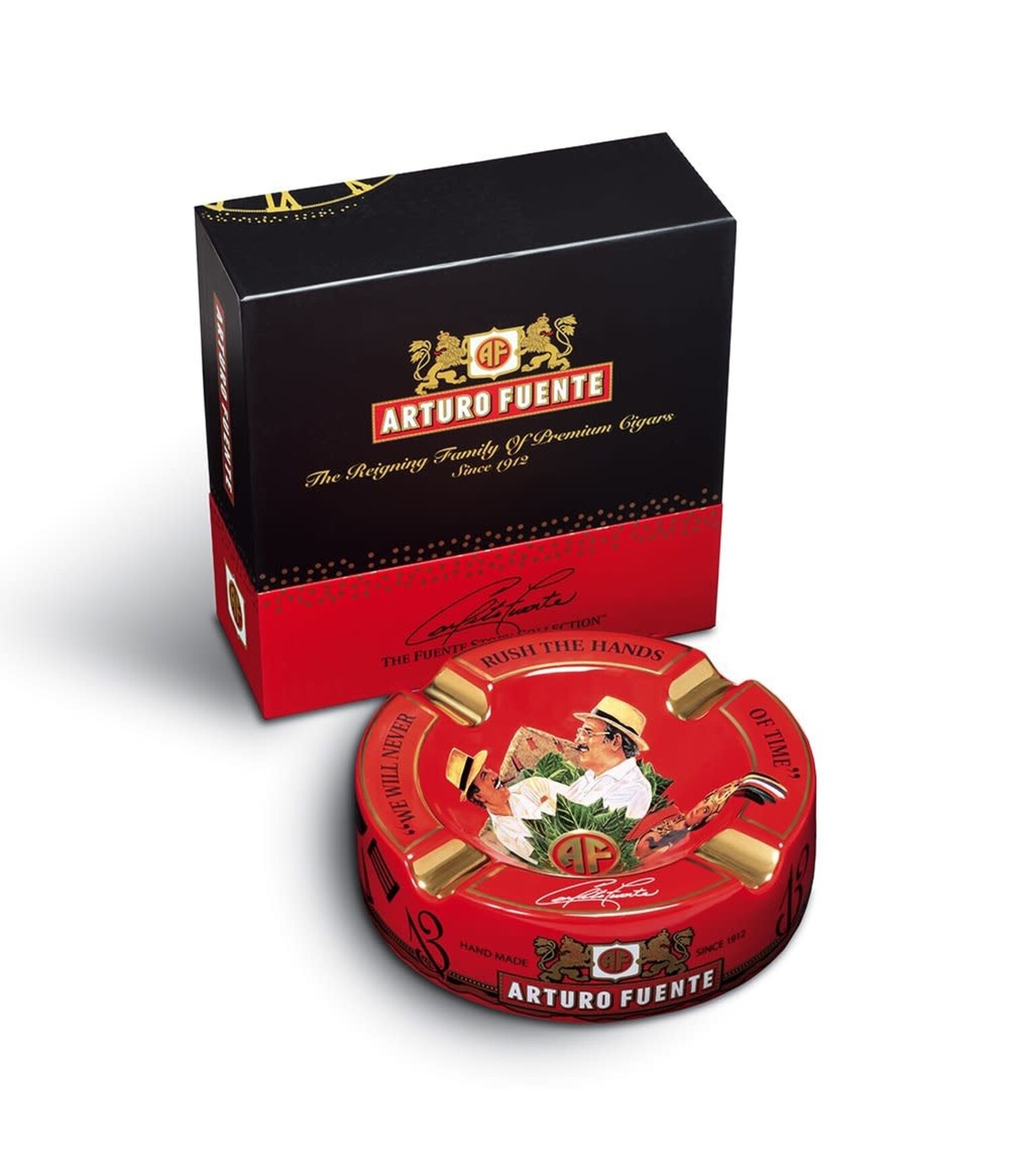 Fuente Hands of Time Ashtray - Red - The Cigar Merchant of Roswell