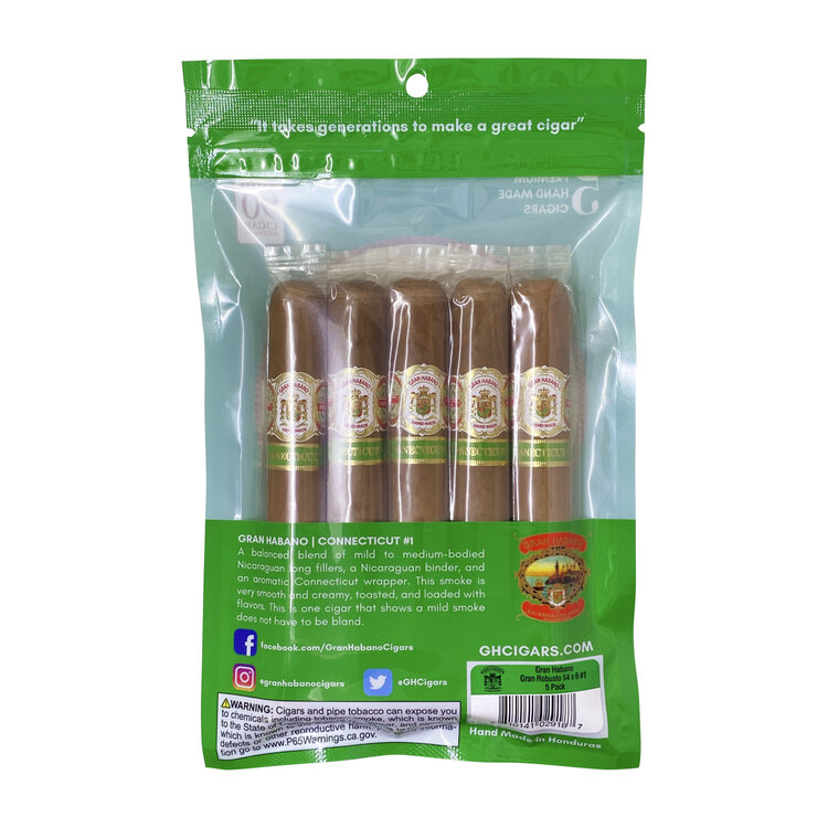 Gran Habano Gran Habano Fresh Pack Sampler - Connecticut #1 - 5 Pack