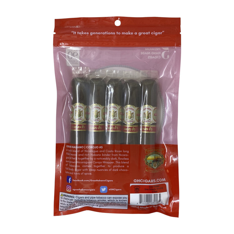 Gran Habano Gran Habano Fresh Pack Sampler - Corojo #5 - 5 Pack