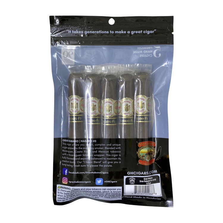 Gran Habano Gran Habano Fresh Pack Sampler - Habano #3 - 5 Pack