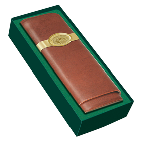 Craftsman's Bench CB Cigar Case 54 Ring Tan Leather 3 Cigar Churchill