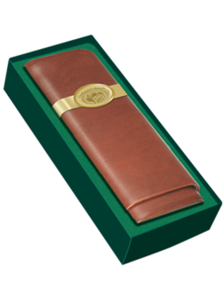Craftsman's Bench CB Cigar Case 54 Ring Tan Leather 3 Cigar Churchill